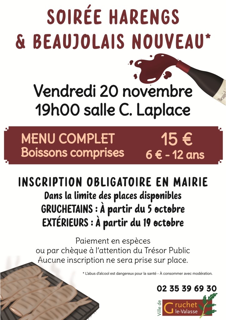 LANCEMENT DES RÉSERVATIONS À LA SOIRÉE HARENGS ET BEAUJOLAIS NOUVEAU